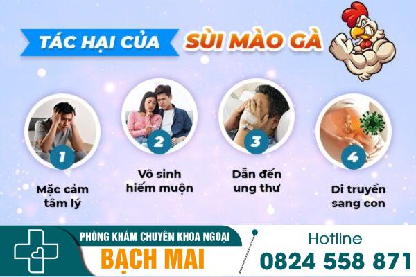 Sùi mào gà dương vật: Nguyên nhân và phương pháp điều trị 16 Biến chứng gây bệnh sùi mào gà dương vật
